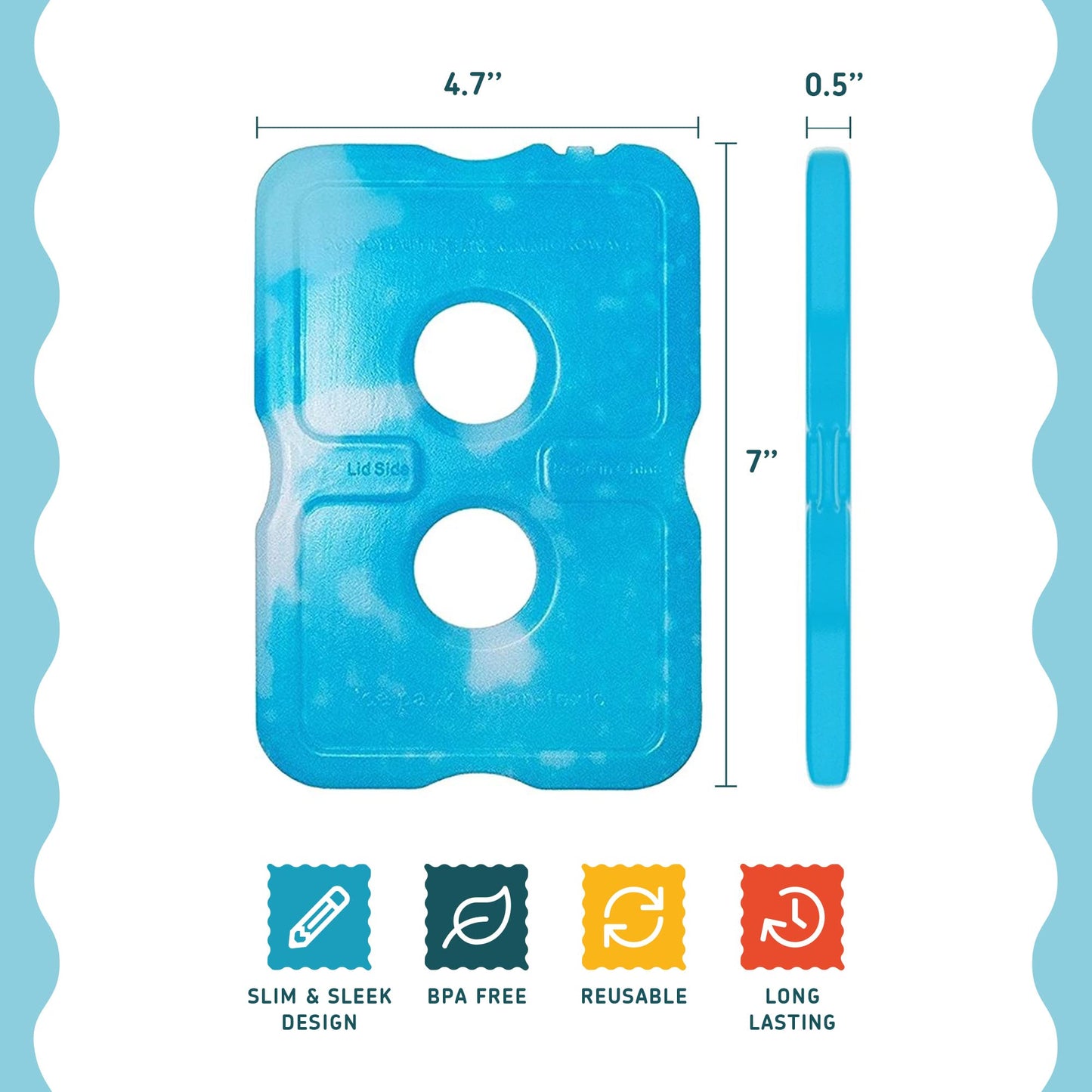 Healthy Packers Ice Packs for Lunch Bags - Original Cool Pack | Slim & Long-Lasting Reusable Ice Pack for Lunch Box, Lunch Bag and Cooler | Freezer Packs for Coolers (Set of 6)