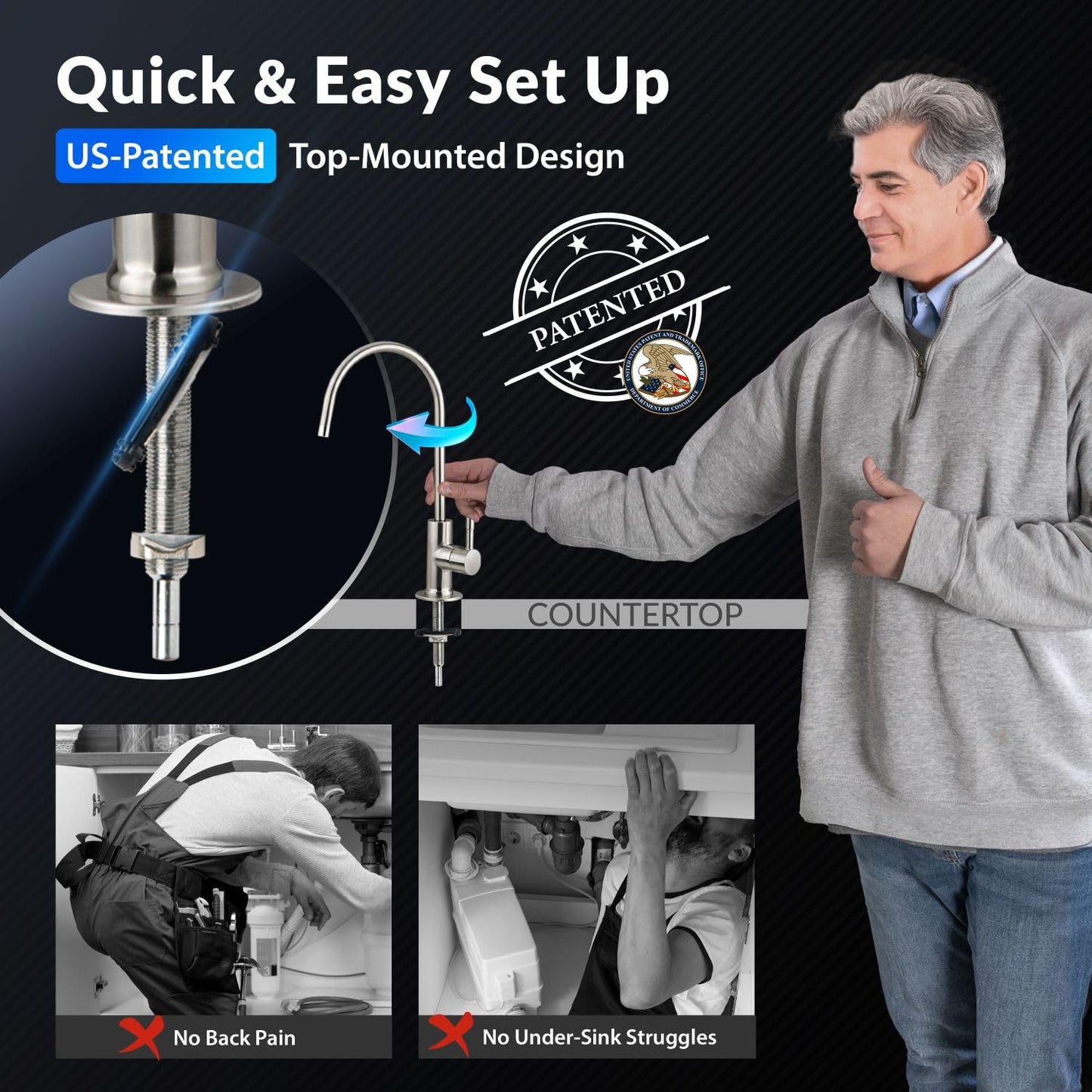 iSpring RO5004F Reverse Osmosis Water Filter with UV, 500 GPD RO System Under Sink, 2:1 Pure to Drain, Tankless RO Water Filtration System with Boost Pump, Filter Life Monitor, Reduces PFAS, TDS, Lead