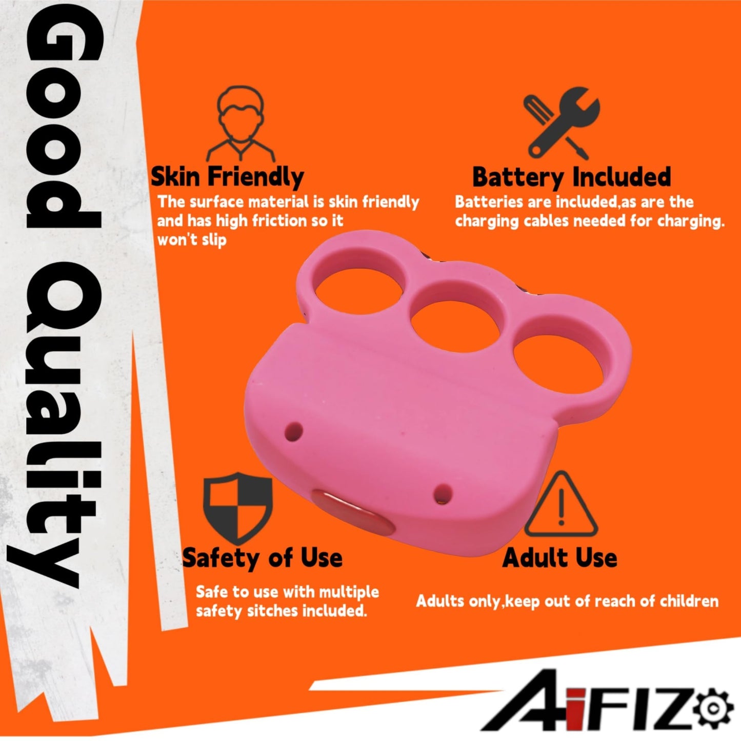 AIFIZO Stun Gun with Safety Switch Easy Cary USB Rechargeable