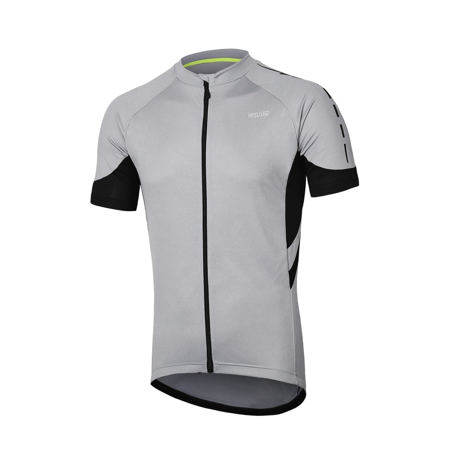 ARSUXEO Men's Short Sleeves Cycling Jersey Bicycle MTB Bike Shirt 636 Light Gray Size XXL
