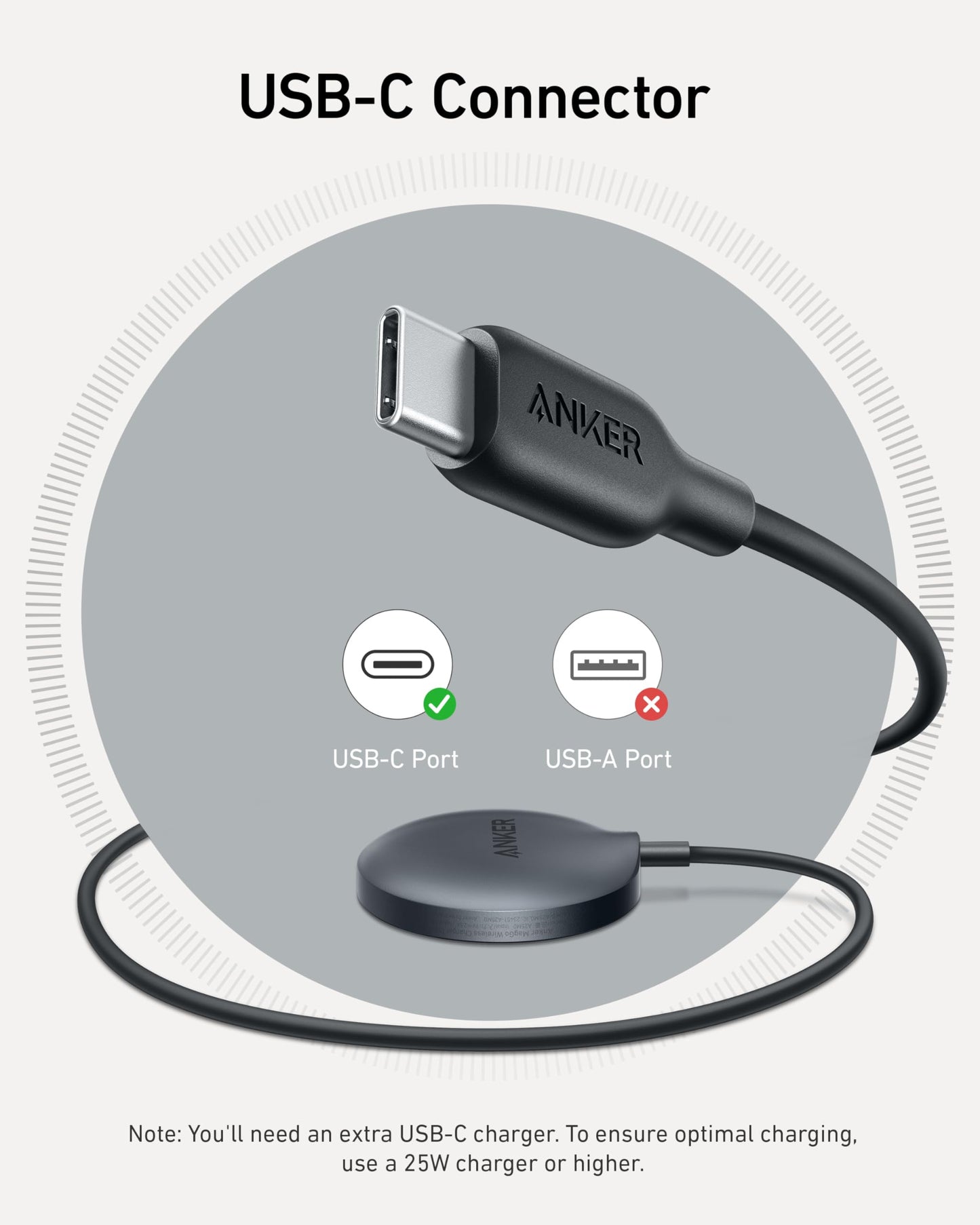 Anker MagSafe Charger Pad, MagGo iPhone 16 Wireless Charging Pad, Qi2 Certified 15W Wireless Charger, Compatible with iPhone 16/16 Plus/16 Pro/16 Pro Max/15/14/13/12 Series (USB-C Adapter Included)