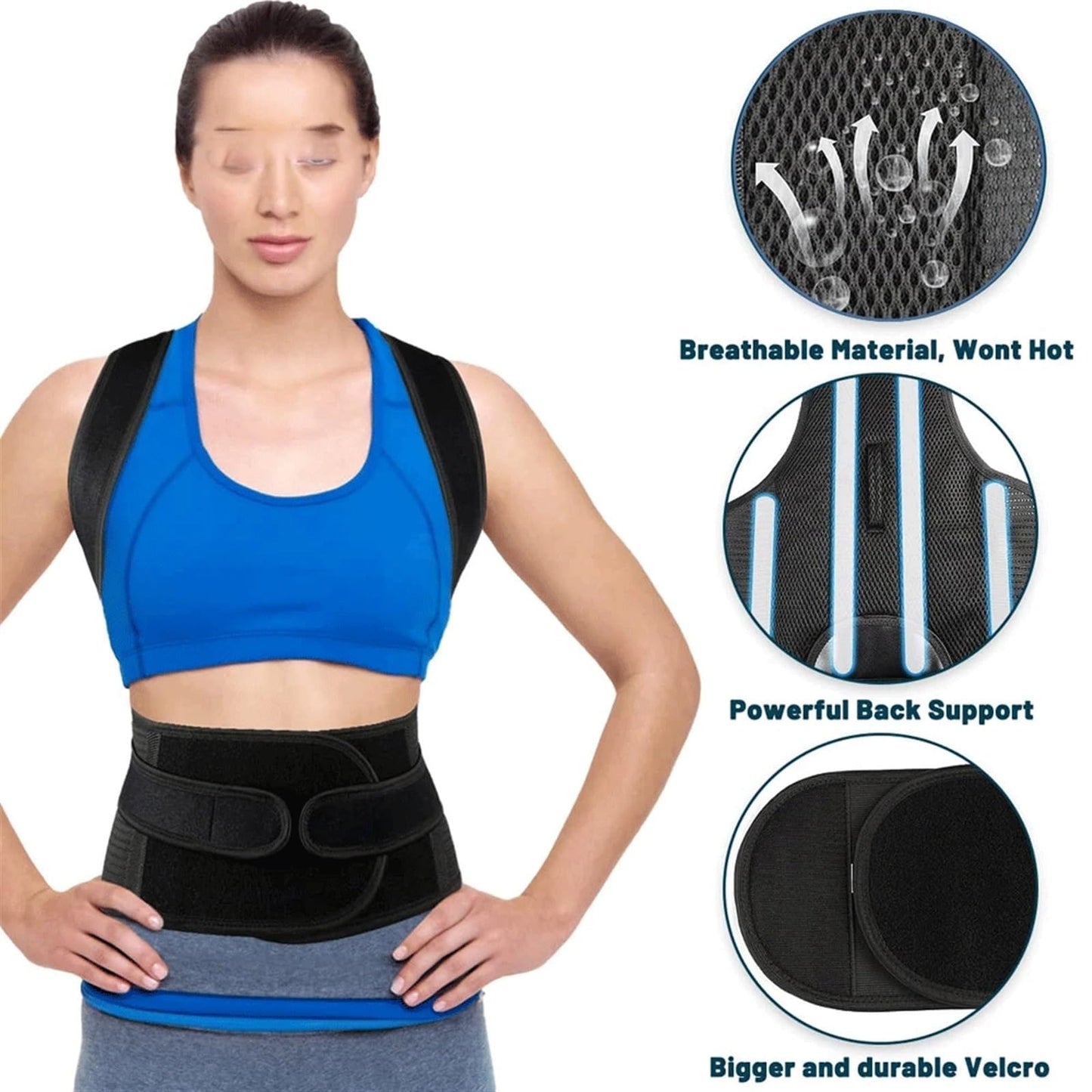 AFPSDLFJDLS Back Brace Posture Corrector Back Straightener, Scoliosis and Hunchback Correction,Adjustable Posture Trainer(Large)