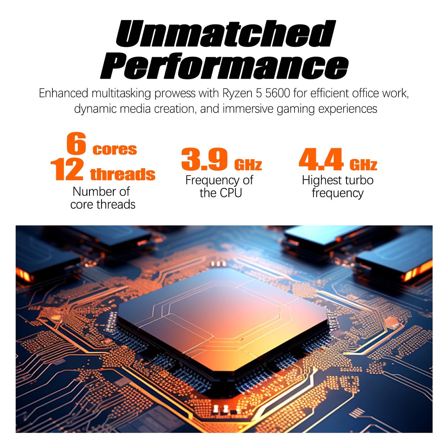 LXZ Desktop Computer, R5 5600G, 4.4GHz, 16GB DDR4, 1TB NVMe SSD