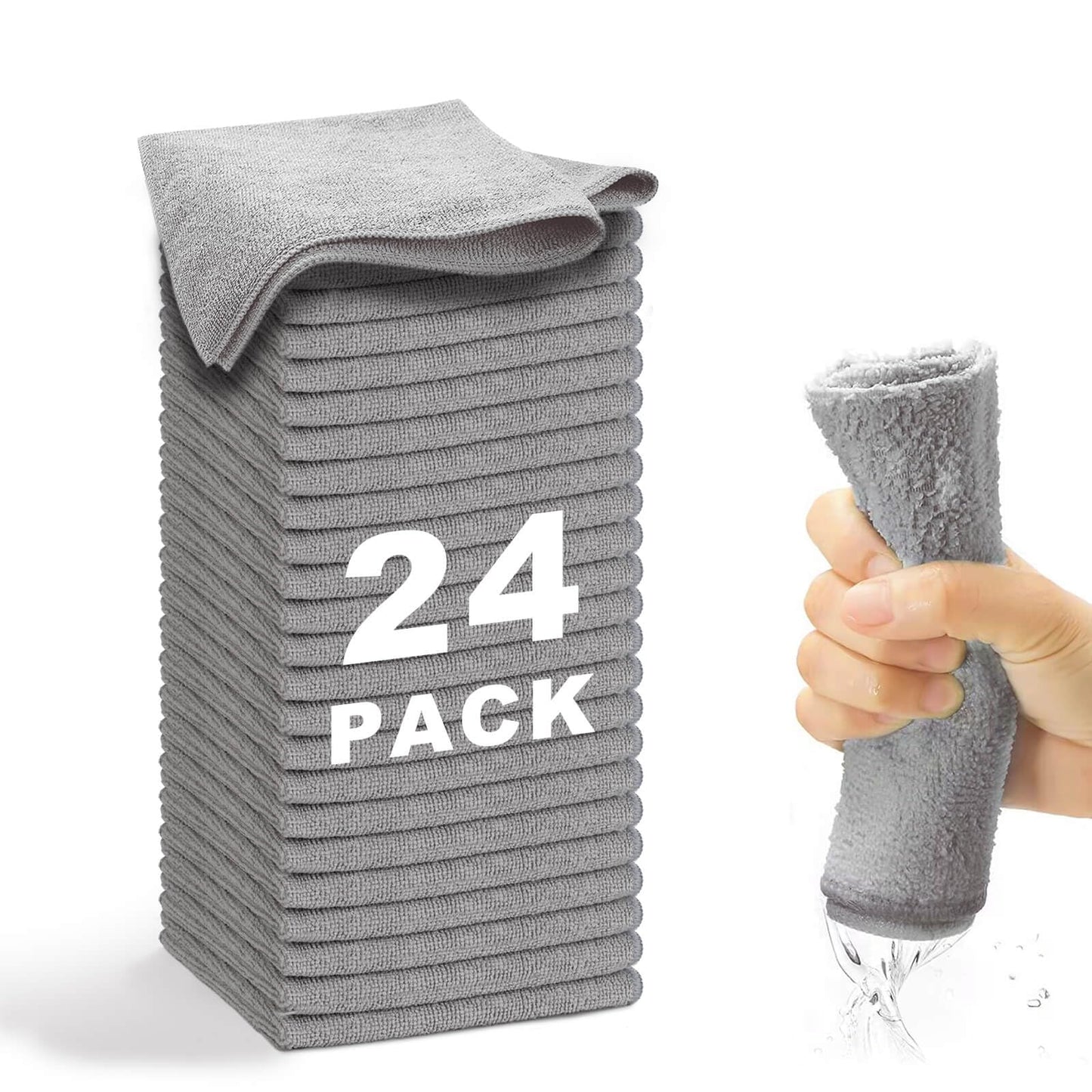 Blue Microfiber Cleaning Cloth 13"x13", Ultra Soft Absorbent Microfiber Cleaning Rags for Housekeeping Cleaning Supplies, Lint Free Reusable Cleaning Cloths for House Washable, Pack of 12