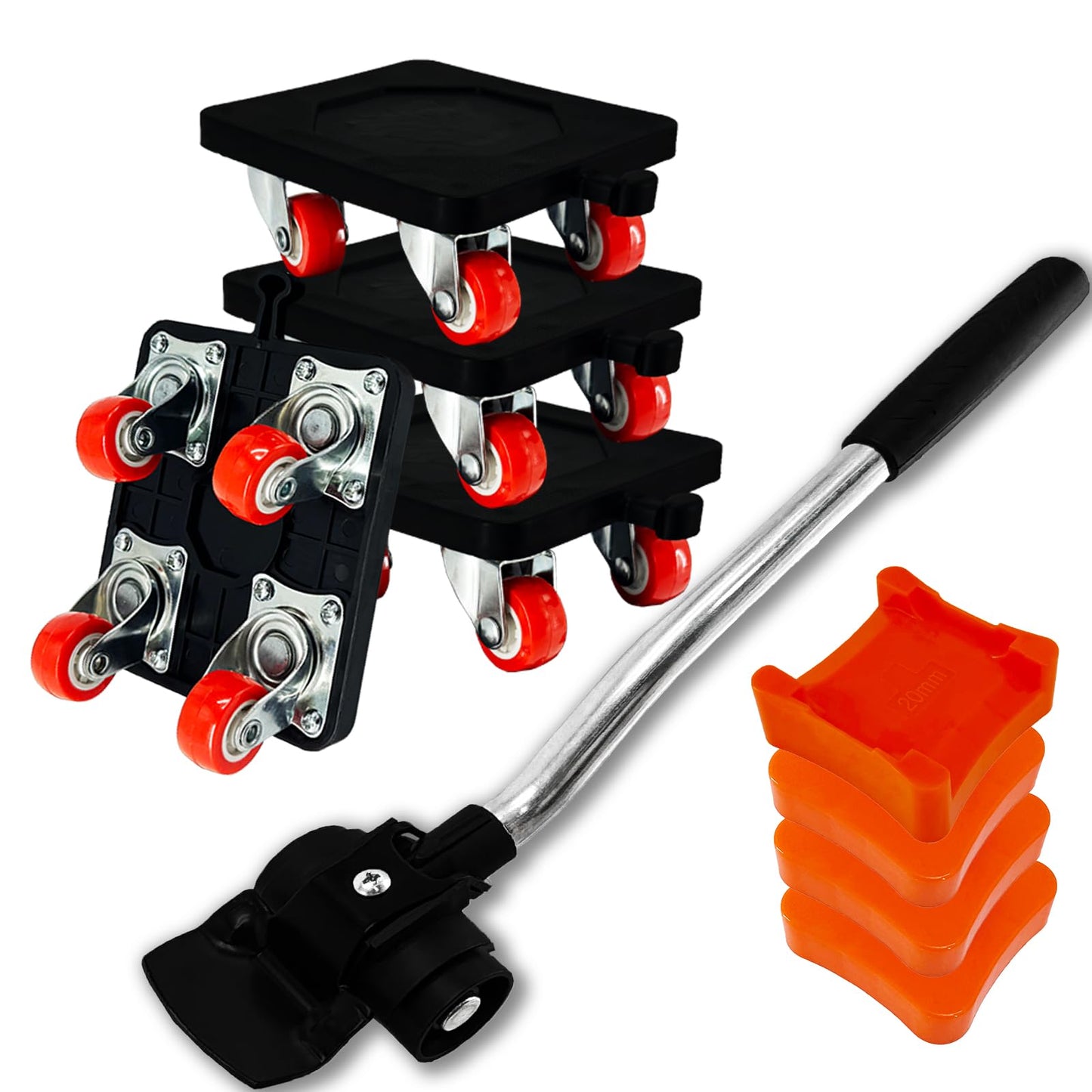 Loyala Furniture Movers with Wheels, 9 Set Furniture Lifter Tool, 360° Rotation Wheels Furniture Dolly, 680 Lbs Capacity Furniture Lifters for Heavy Furniture, Refrigerator, Sofa, Cabinet Black