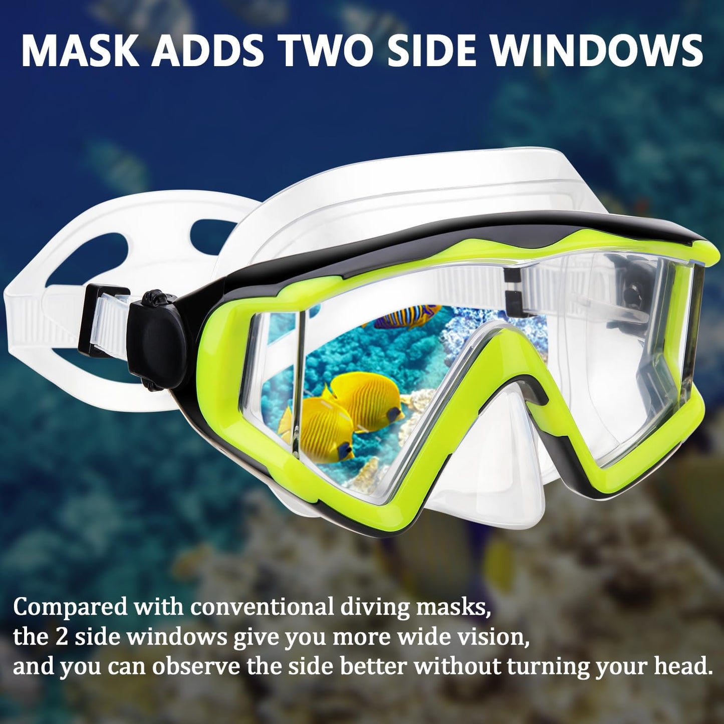 AQUA A DIVE SPORTS Diving mask Anti-Fog Swimming Snorkel mask Suitable for Adults Scuba Dive Swim Snorkeling Goggles Masks