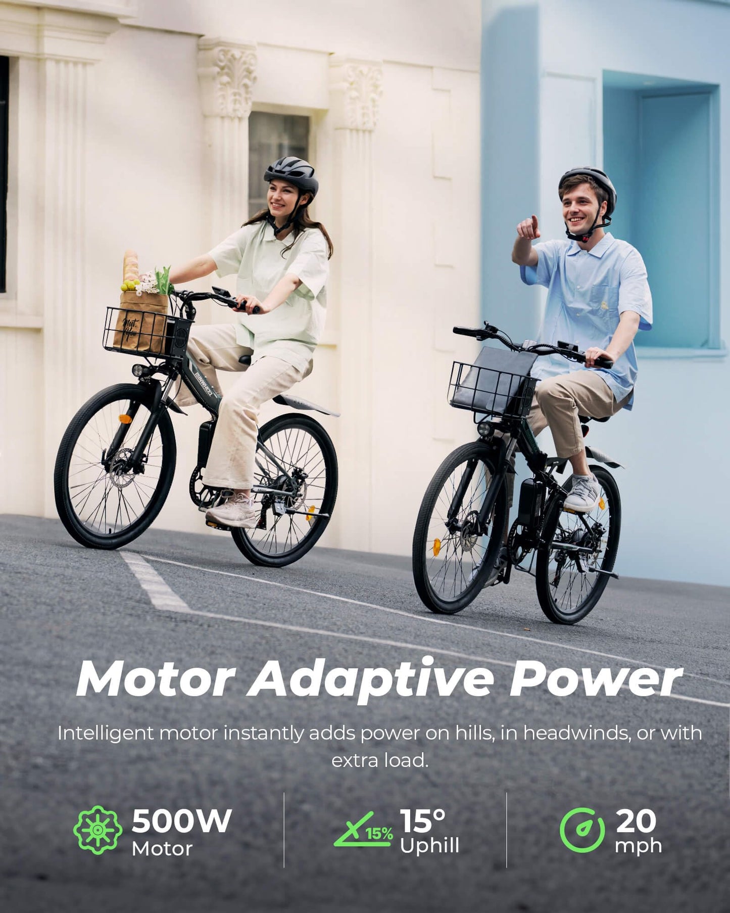 isinwheel M40 Folding Electric Bike for Adults 500W Ebike with Basket, Dual USB Charging Ports, Full Suspension, 7 Speed Gearshift, 20mph Foldable Electric Bicycles, 26" Electric Mountain Bike