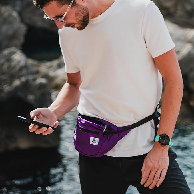 4Monster Hiking Waist Packs Portable,Water Resistant Fanny Bag with Adjustable Strap,Lightweight Crossbody Chest Bag Slim Bag