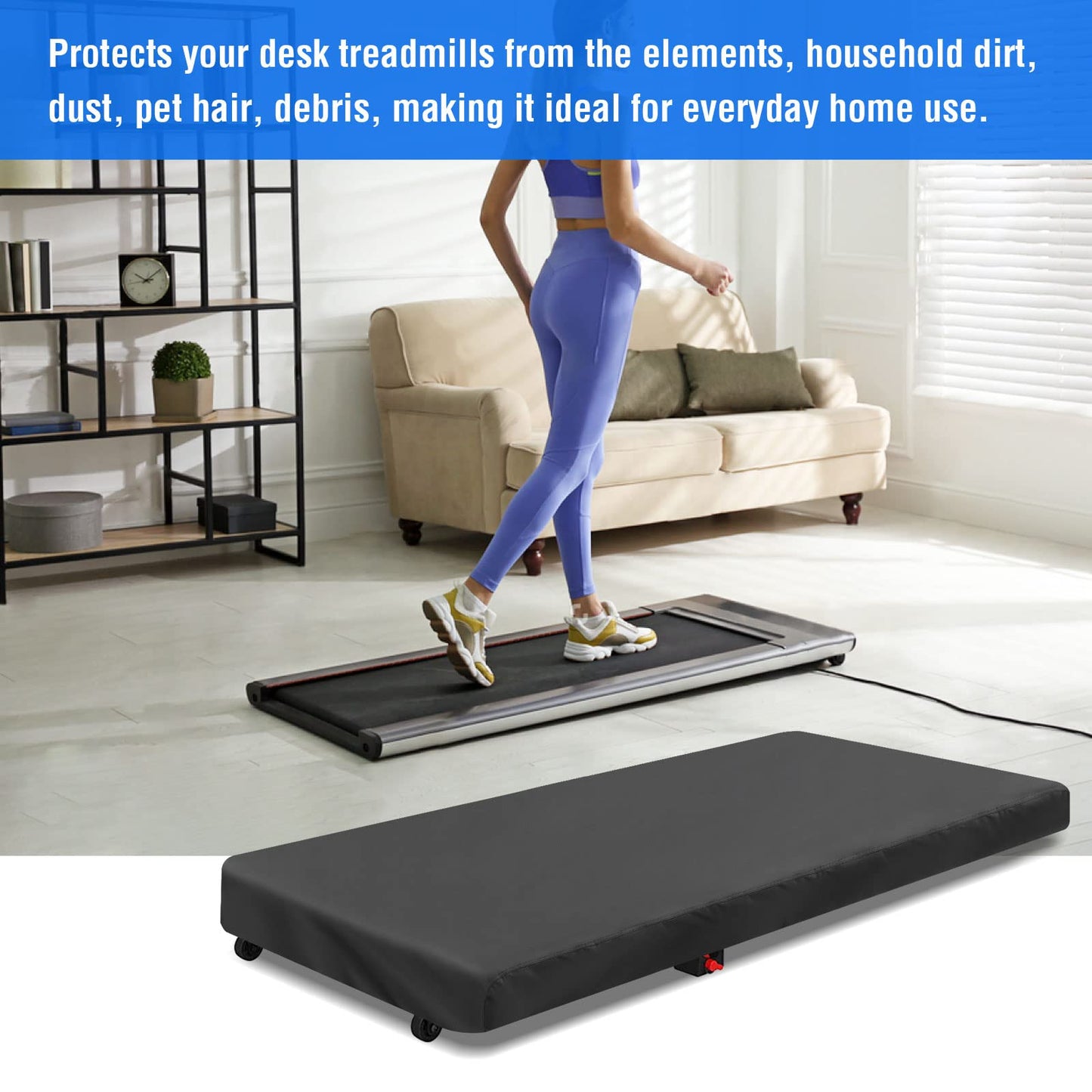 Aidetech Under Desk Treadmill Cover for Sperax Sperax Walking Vibration Pad, Dust-Proof Walking Pad Cover, Waterproof Protective Cover for Home Office - 49L x 21W x6H Inch(Cover Only)