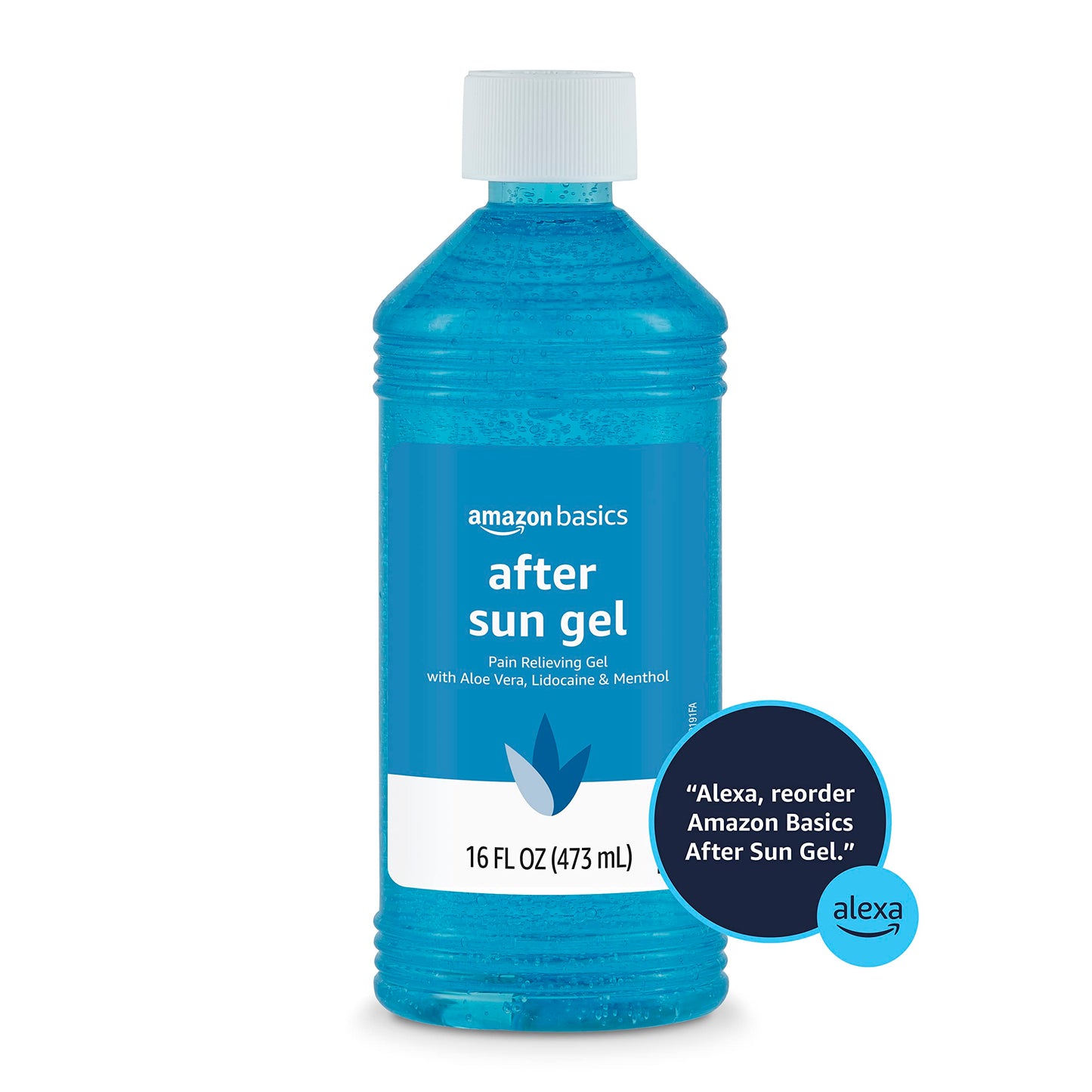 Amazon Basics After Sun Gel with Aloe Vera, Lidocaine and Menthol, 16 Fl Oz (Pack of 2) (Previously Solimo)