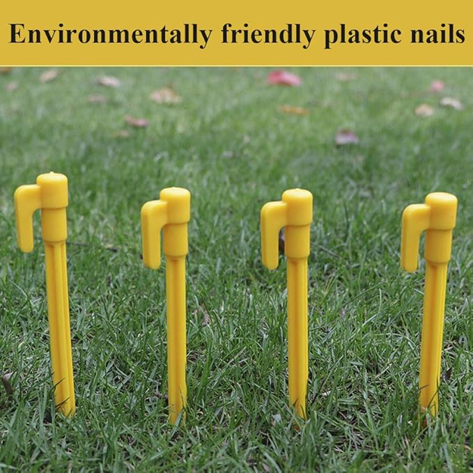 8pcs Outdoor Camping Tent Stakes Pegs Pins Trip Plastic Tent Nails Yellow Tent Accessories
