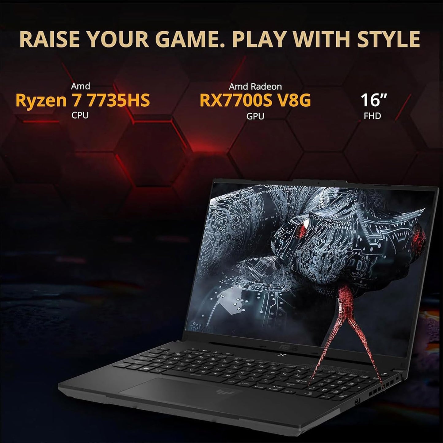 ASUS TUF A16 Gaming Laptop, 16" FHD 165 Hz 250 Nits Display, AMD Ryzen 7 7735 HS, 32 GB DDR5 RAM, 2 TB SSD, Radeon RX 7700S, Wi-Fi 6, RGB Backlit KB, 720p HD Camera, Windows 11 Pro, w/Accessories