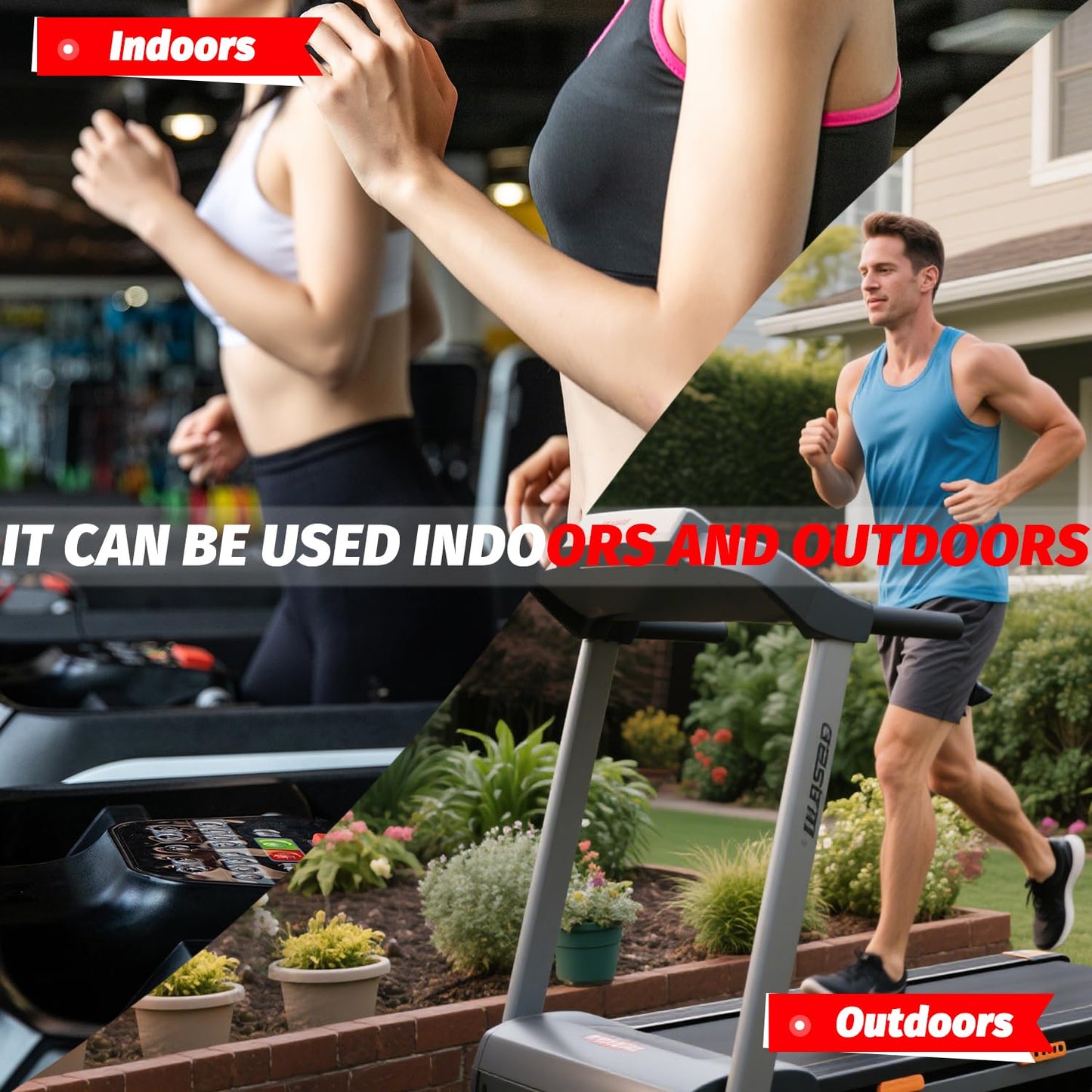 Unfolding Treadmill Cover Waterproof Outdoor,for Home Indoor Gym,Durable Anti-UV Dustproof 210D Polyester, Running Machine Covers Workout Equipment Protective,with Buckles,Reflective Strip-Aibiley