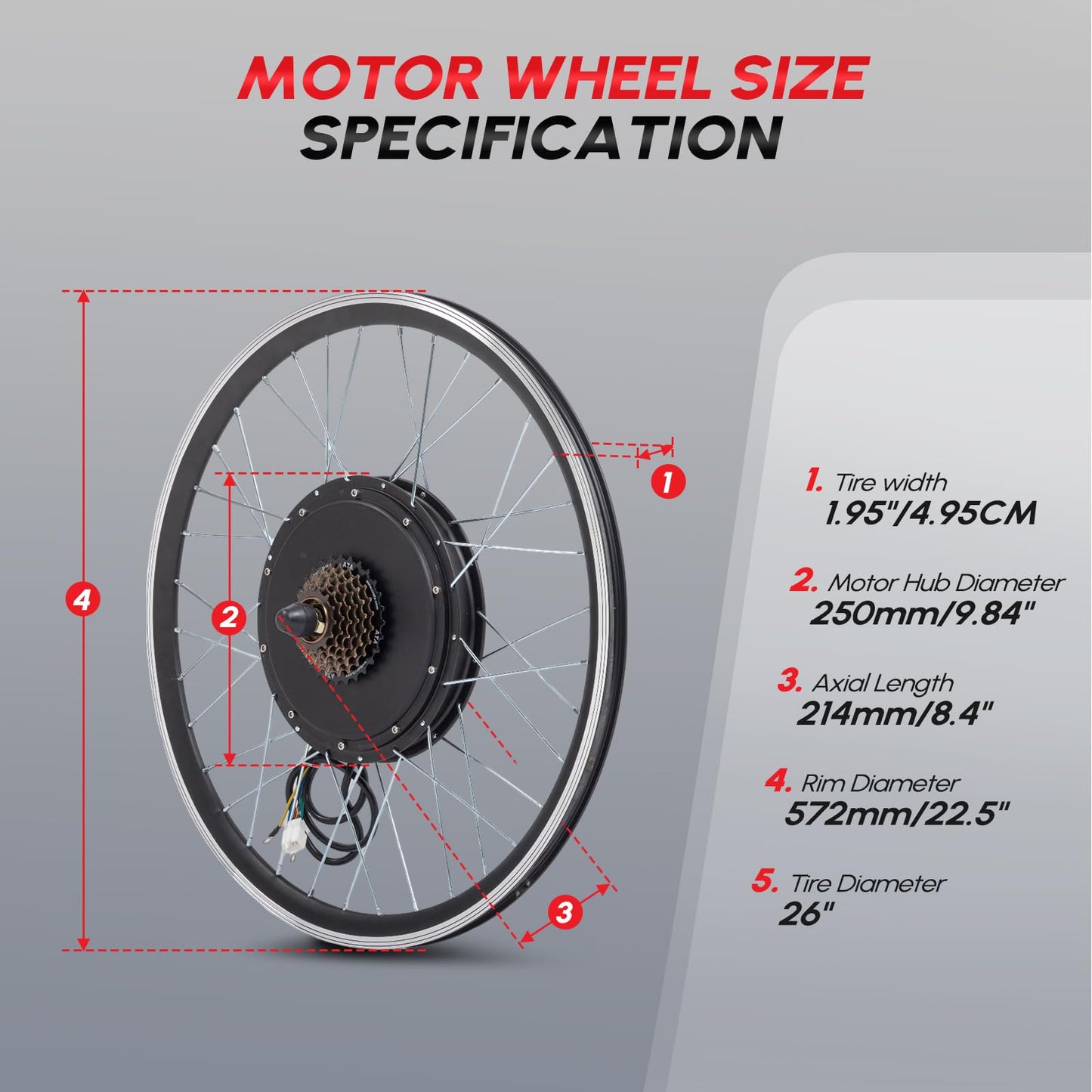 PEXMOR Electric Bike Conversion Kit, 48V 1200W E-Bike Conversion Kit, 26" Rear Wheel Ebike Hub Motor Kit Upgrade 3 Mode Controller w/PAS/LCD Display/Twist Throttle Electric Bicycle Ebike Kit