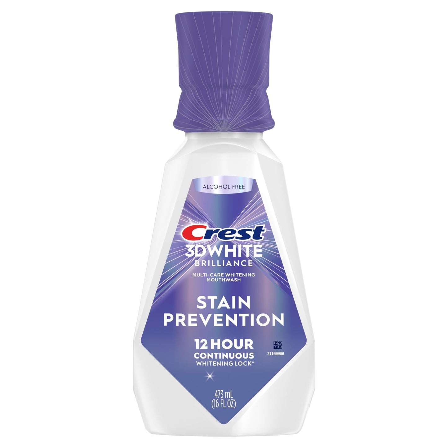 Crest 3D White Brilliance Stain Prevention Mouthwash/Rinse 473 mL- 12-Hour Stain Prevention, Alcohol Free