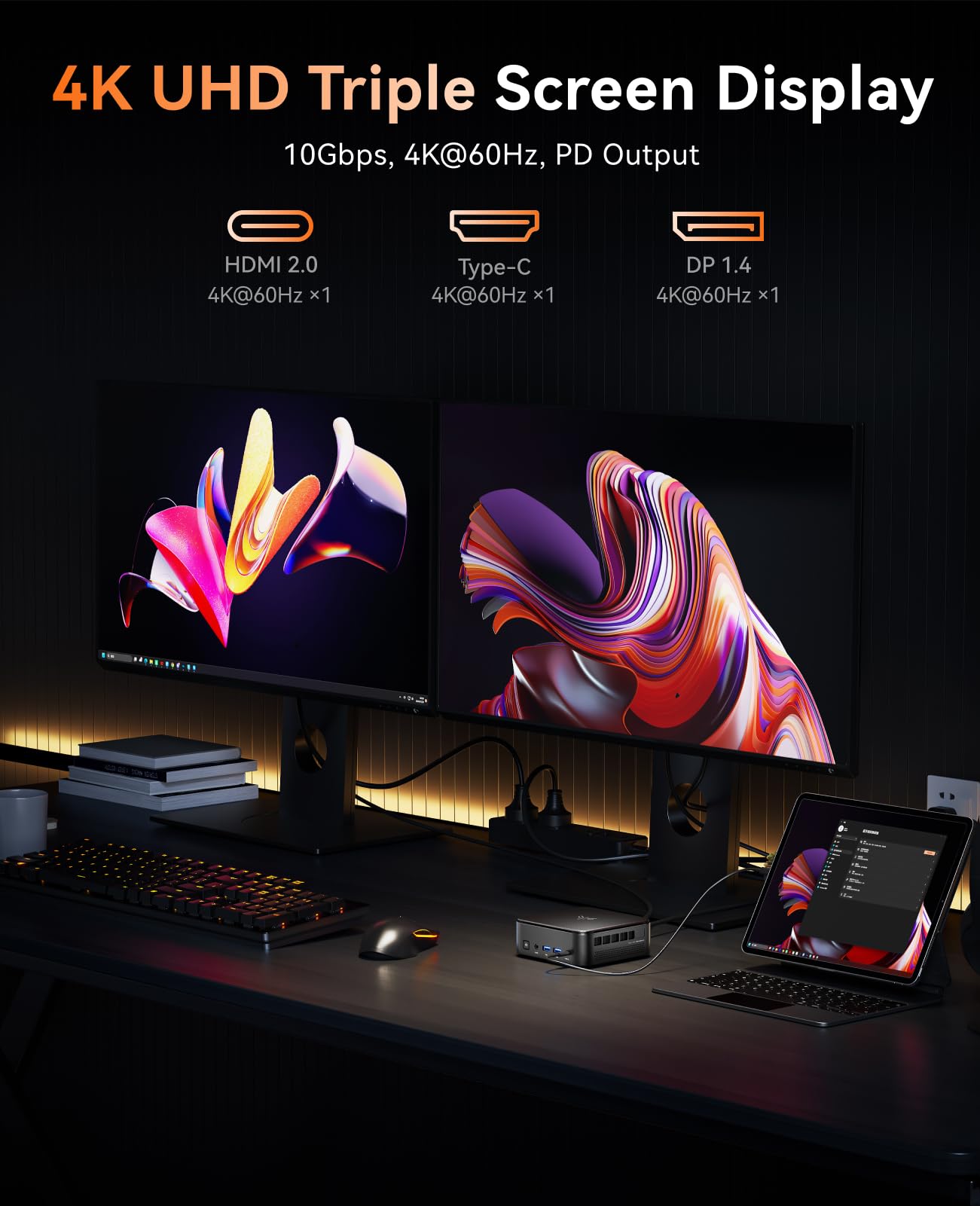 KAMRUI E3B Mini PC Ryzen, AMD Ryzen 7 5825U Mini Gaming PC(8C/16T, Up to 4.3GHz), 32GB DDR 512GB SSD Mini PC Ryzen, Dual LAN Support 4K@60Hz Triple Display WiFi6/BT5.2/DP1.4/USB3.2