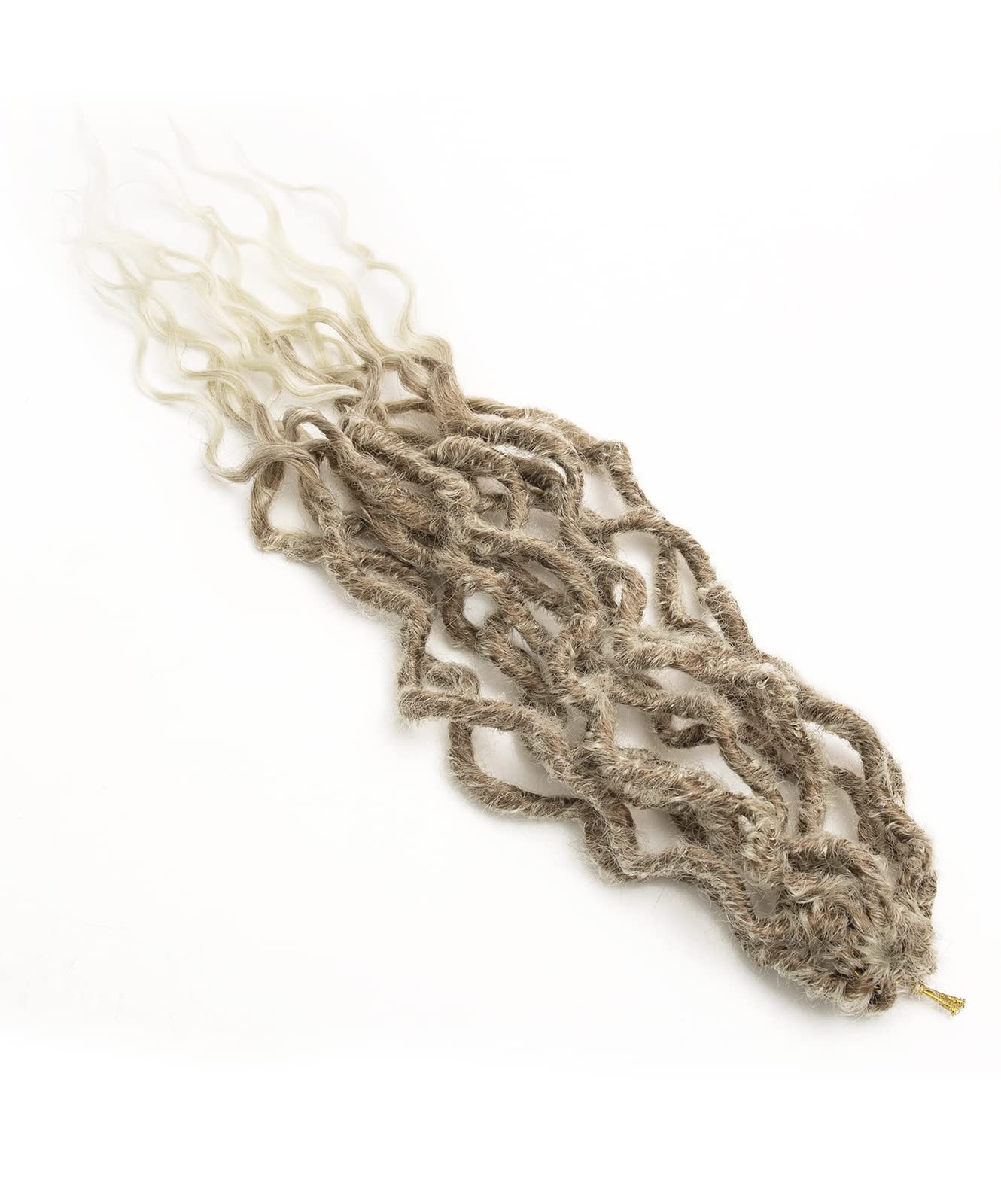 Faux Locs Crochet Hair 24Inch Wavy Pre-looped Goddess Locs Crochet Hair, 6Packs Soft Locs Curly Ends Dreadlock Crochet Locs Synthetic Crochet Hair for Black Women Human Hair (27/613, 24'')