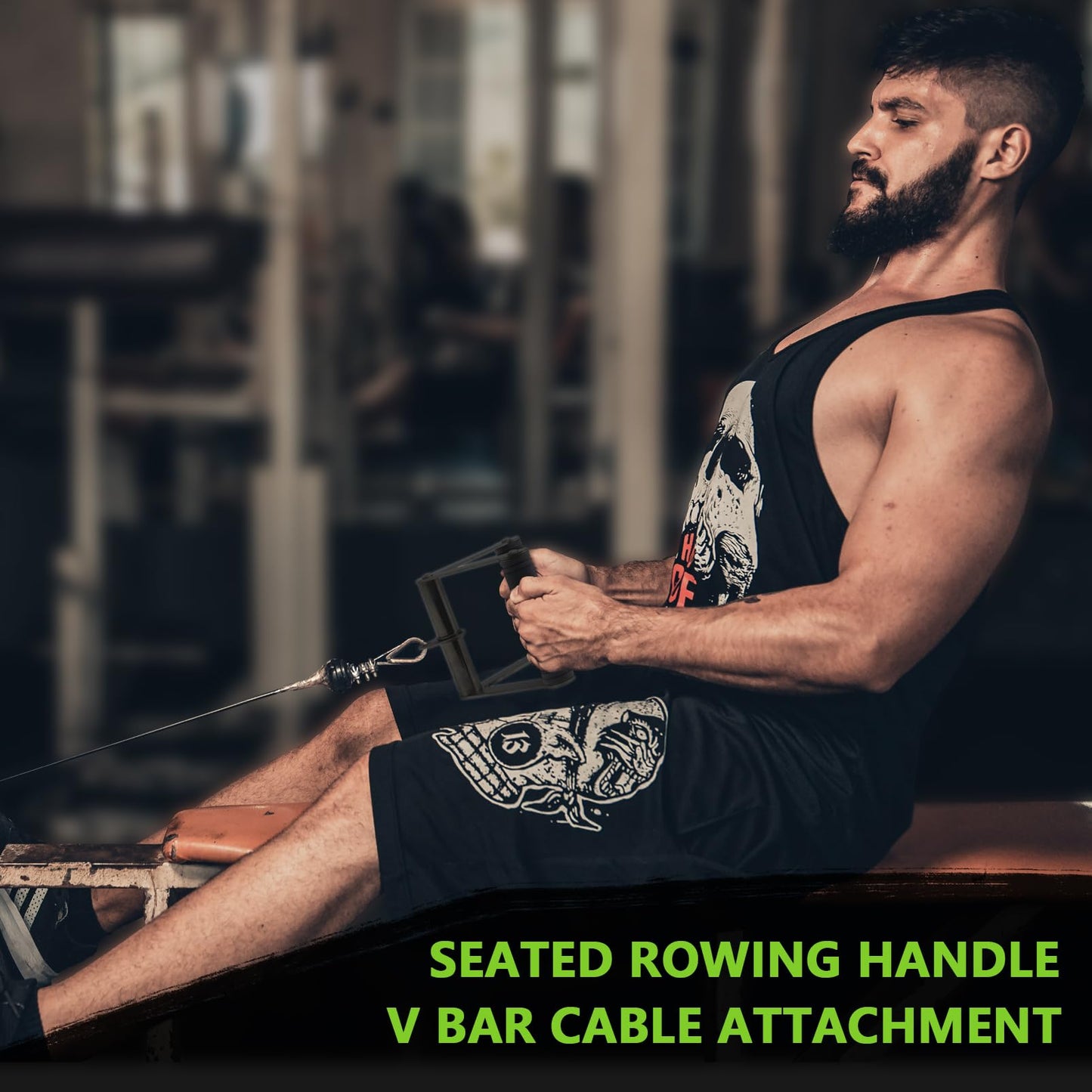 Howffite V Shaped Press Down Bar Cable Machine Attachment Double D Row Handle Landmine Attachments Biceps Triceps Back Muscle Exercise Accessories