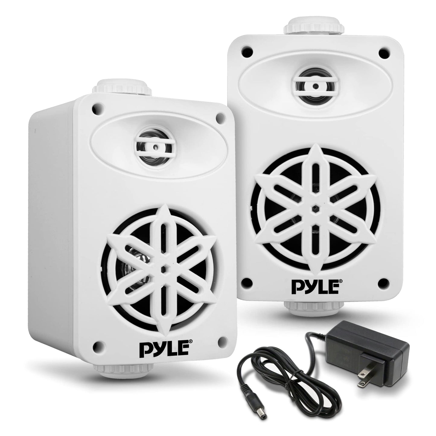 Jovial Bluetooth Indoor Outdoor Speakers Pair-200 Watt Dual Waterproof 3.5” 2-Way Full Range Speaker System w/1/2” High Compliance Polymer Tweeter-Home,Boat,Marine,Deck,Patio,Poolside(White)