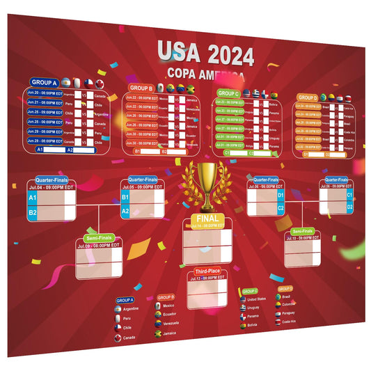 2024 Soccer Game Wall Calendar Poster USA Copa sticker book 2024 Football Tournament Schedule Soccer Matches Wall Chart for Home Office bar football club Decorations