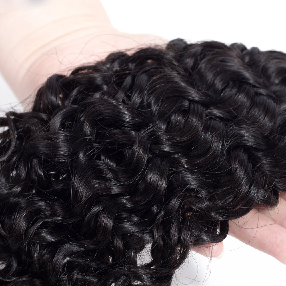 Amella Hair Brazilian Curly Hair Weave 3 Bundles(10 12 14inch, 285g) 100% Unprocessed Brazilian Virgin Kinkys Curly Human Hair Extensions Natural Black Color