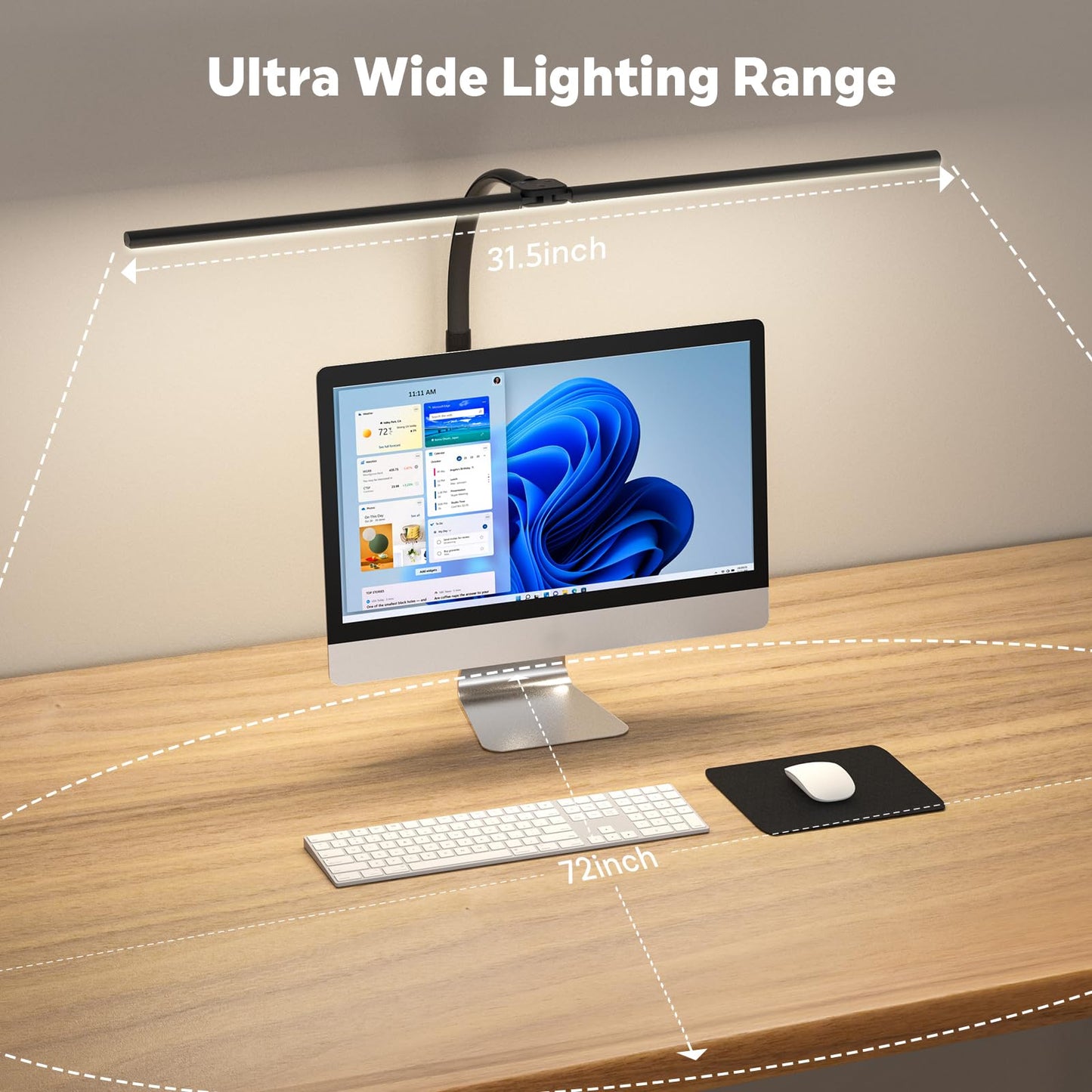 APMIEK LED Desk Lamp for Home Office, Remote Control Computer Desk Light Bright Table Lamp for Study Dimmable Desktop Lighting with Clamp Adjustable Gooseneck, Double Head, 24W, Black