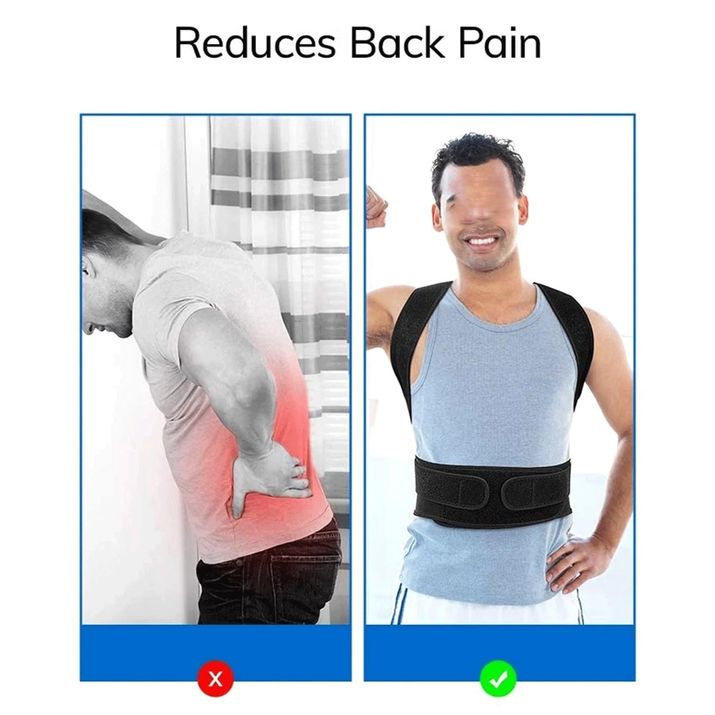 AFPSDLFJDLS Back Brace Posture Corrector Back Straightener, Scoliosis and Hunchback Correction,Adjustable Posture Trainer(Large)