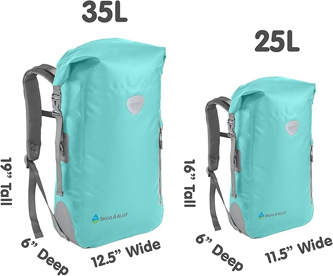 Skog Å Kust BackSak Heavy Duty Waterproof Backpack - Gear Bag for Sports, Travel, & More - 25 & 35 Liter Sizes