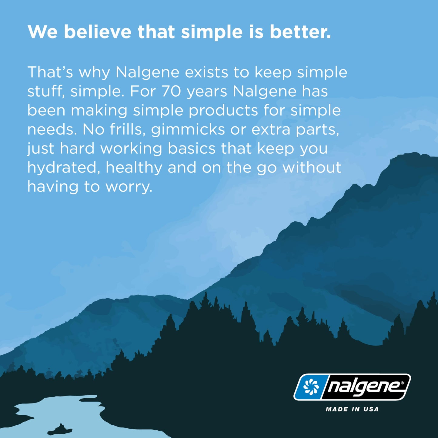 Nalgene Water Bottle - Lightweight Sustain Tritan BPA-Free Shatterproof Bottle for Backpacking, Hiking, Gym, 16 OZ, Wide Mouth, Periwinkle
