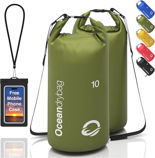 Oceandrybag - Waterproof Dry Bag Backpack - Floating Dry Sack Portable for Kayaking, Beach, Rafting, Boating, Hiking, Camping, Fishing with Waterproof Phone Case