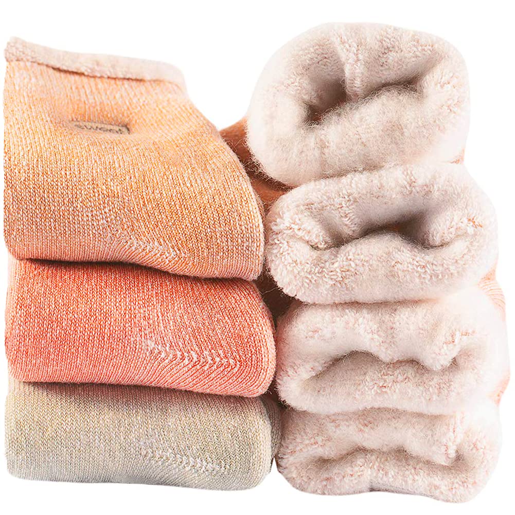 Womens Super Thick Wool Socks - Soft Warm Comfort Casual Crew Winter Socks (Pack of 3), Multicolor