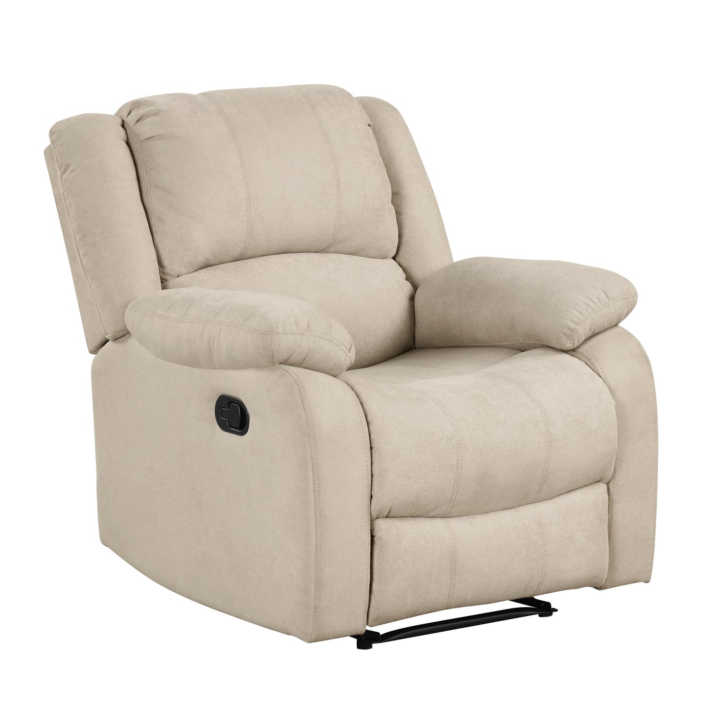 Lexicon Manual Recliner Sofa Chair, Home Theater Seating, Wall Hugger Manual Reclining Nursery Chair for Bedroom/Living Room/Office/Apartment, Oatmeal Textured Fabric