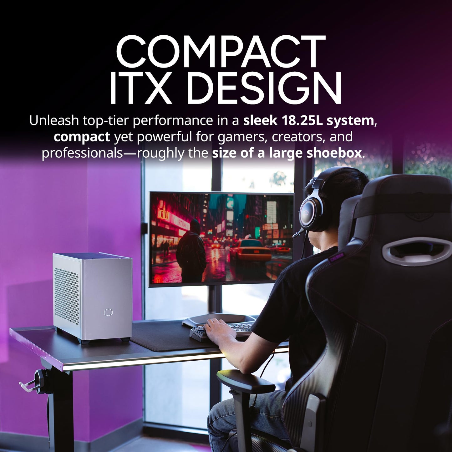 Cooler Master NR2 Pro Mini ITX – Intel i7-14700F 2.1GHz (5.4GHz Turbo) | Gigabyte RX 7800 XT 16GB & B760I AORUS PRO | 32GB DDR5 6000MHz | 1TB Gen4 M.2 | WiFi | Windows 11 | 280mm AIO Gaming PC