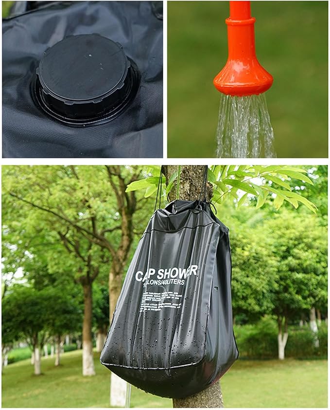 10 gallon/40L Portable Solar Shower Bag, Solar Heating Camping Shower Bag with Removable Hose, for Camping Gear, Surfing, Beach, Swimming, Outdoor Travel, Hiking, Genericozv8k1wgp9