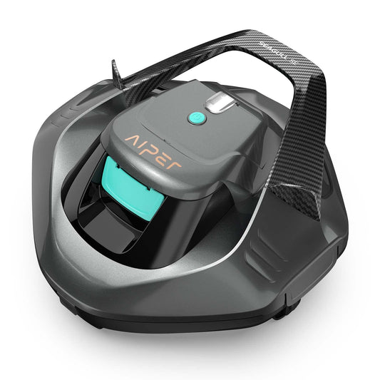 AIPER Cordless Robotic Pool Vacuum, Self-Parking Technology, Portable, Ideal for Above-Ground Flat Pool up to 40 Feet, White (Renewed)