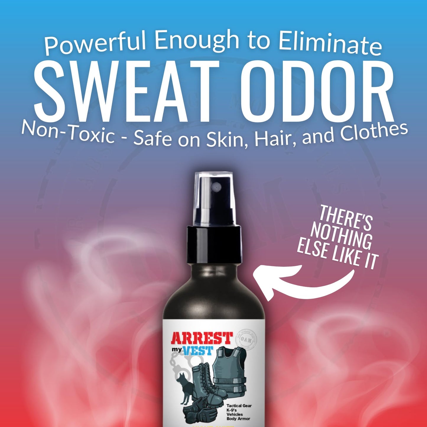 Arrest My Vest Military and Police Grade Odor Eliminating Spray for Body Armor, Tactical Gear. Safe on K9's, ballistic vests and all fabrics including leather - Unscented - 2 16 oz Bottles