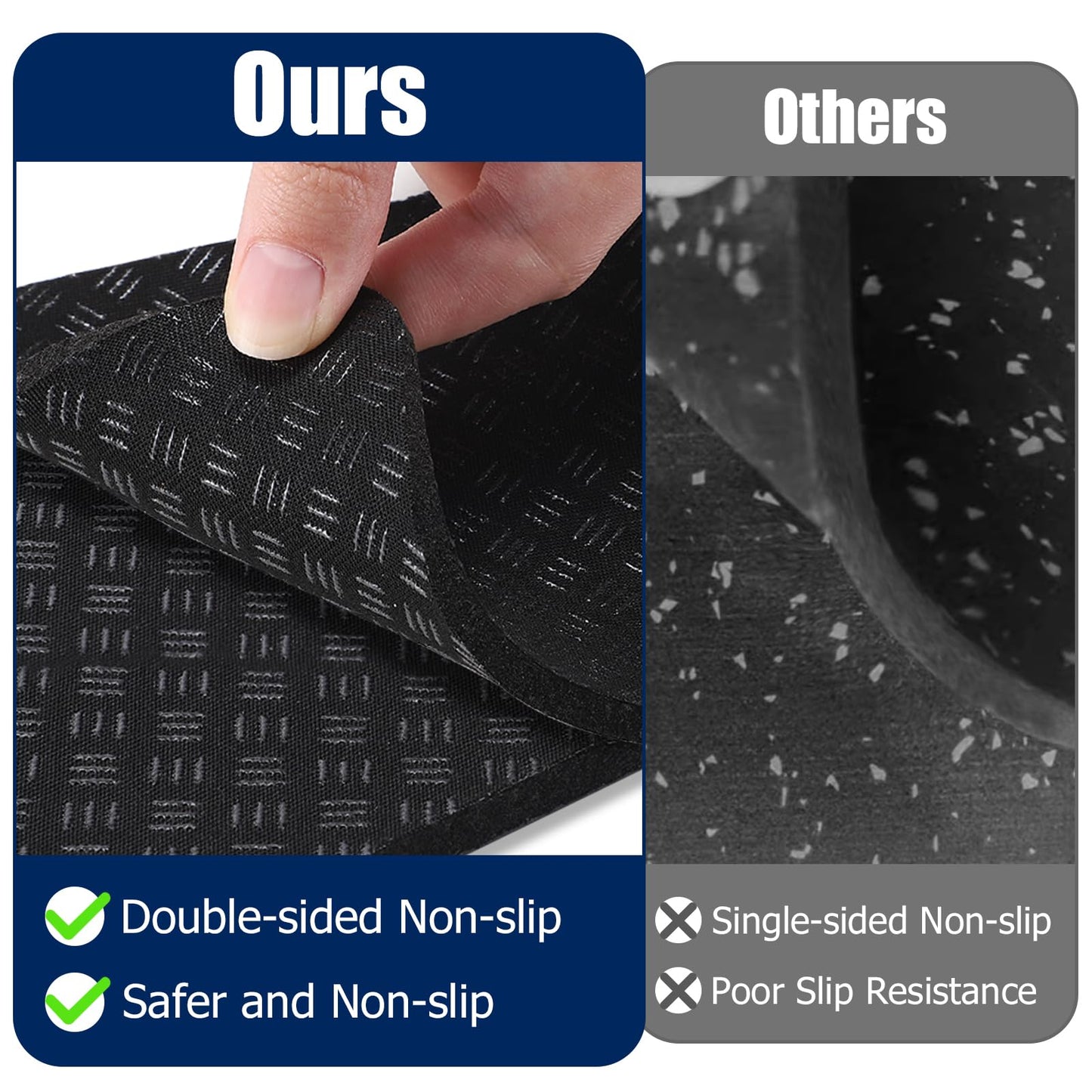 TOBWOLF 6PCS Treadmill Mat Pads, 4" x 4" x 0.2" Double-Sided Non-Slip Exercise Equipment Mat for Floor Protection, High Density Silicone Anti Vibration Pad for Treadmill, Walking Pad, Exercise Bike