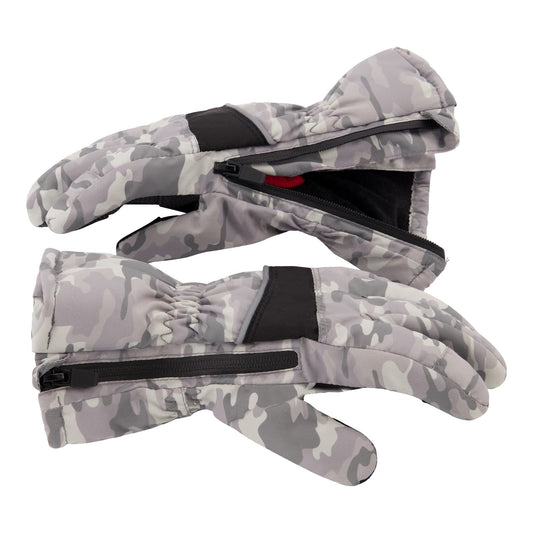 Andy & Evan Kids' Waterproof Snow Gloves Winter Gloves Side Zippers Touchscreen Ski Snowboard Sledding w/Warm Fleece Palms, Camo, Size 11-12