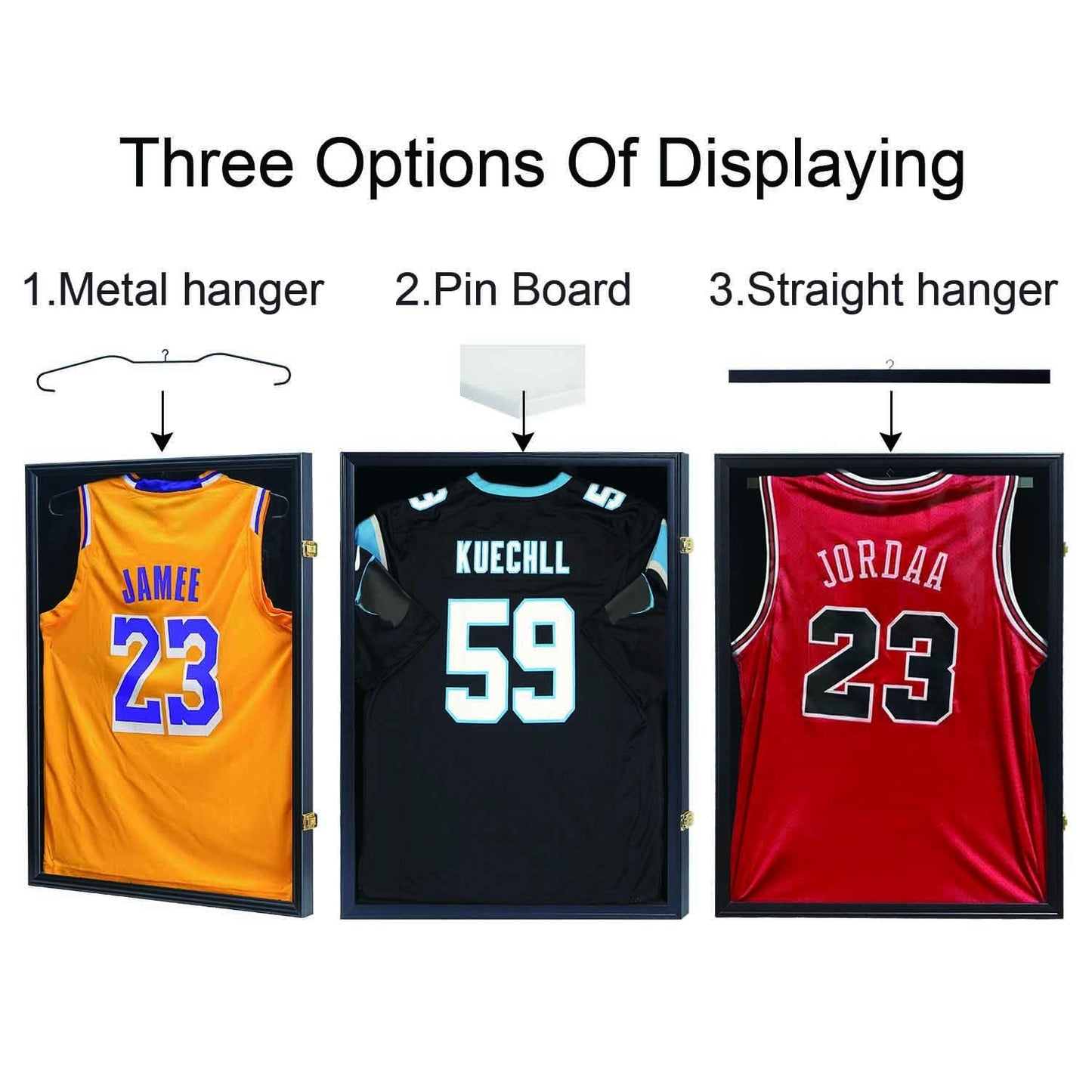 IHEIPYE Jersey Frame Display Case 2 Pack - Jersey Display Case - Large Sport Jersey Shadow Box with 98% Uv Protection Acrylic for Baseball Basketball Football Soccer Hockey Sport Shirt and Uniform