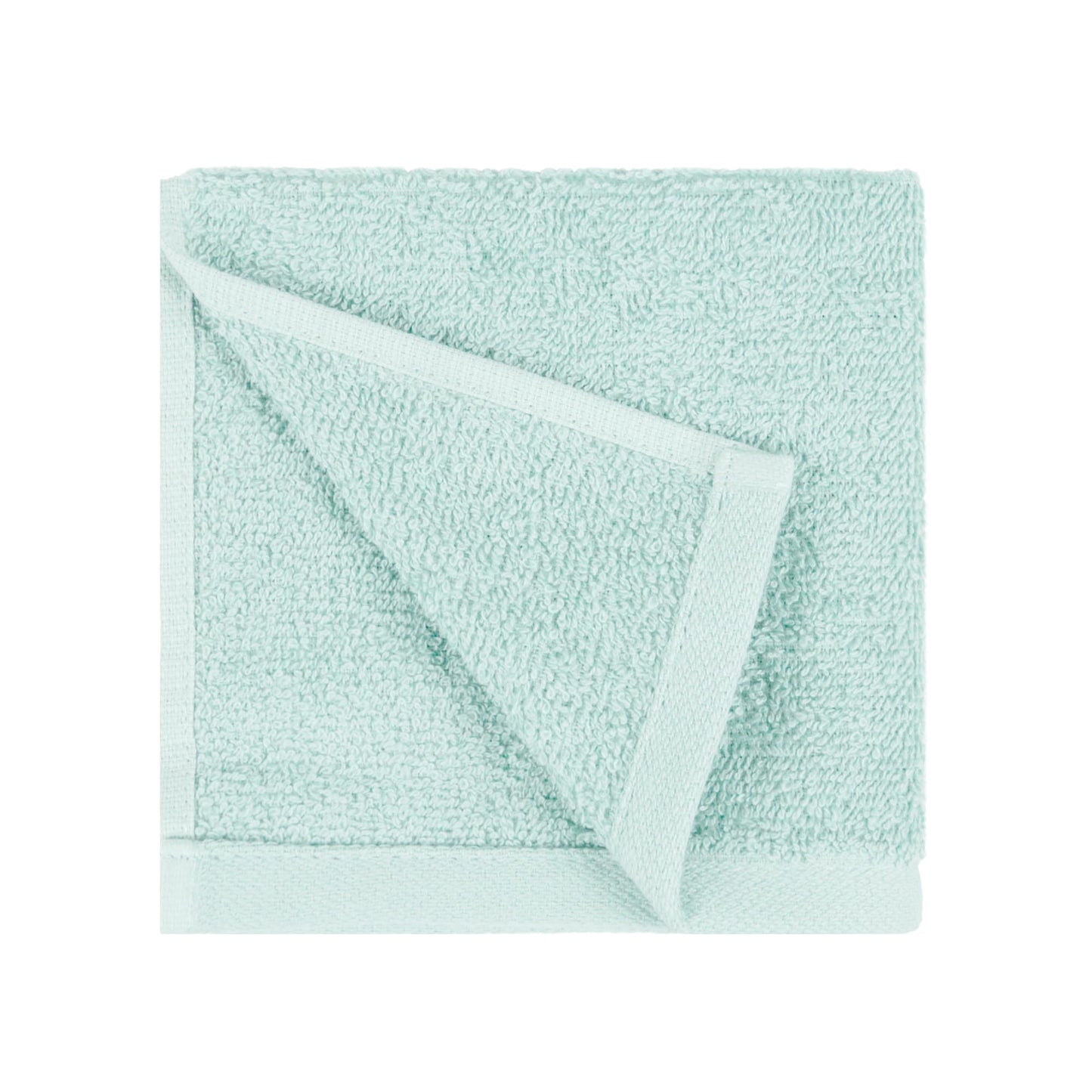 Amazon Basics face Towels for bathroom, 100% Cotton Extra Absorbent washcloth, Fast Drying - salon towel - 24 Pack Ice Blue (12 x 12 inches)