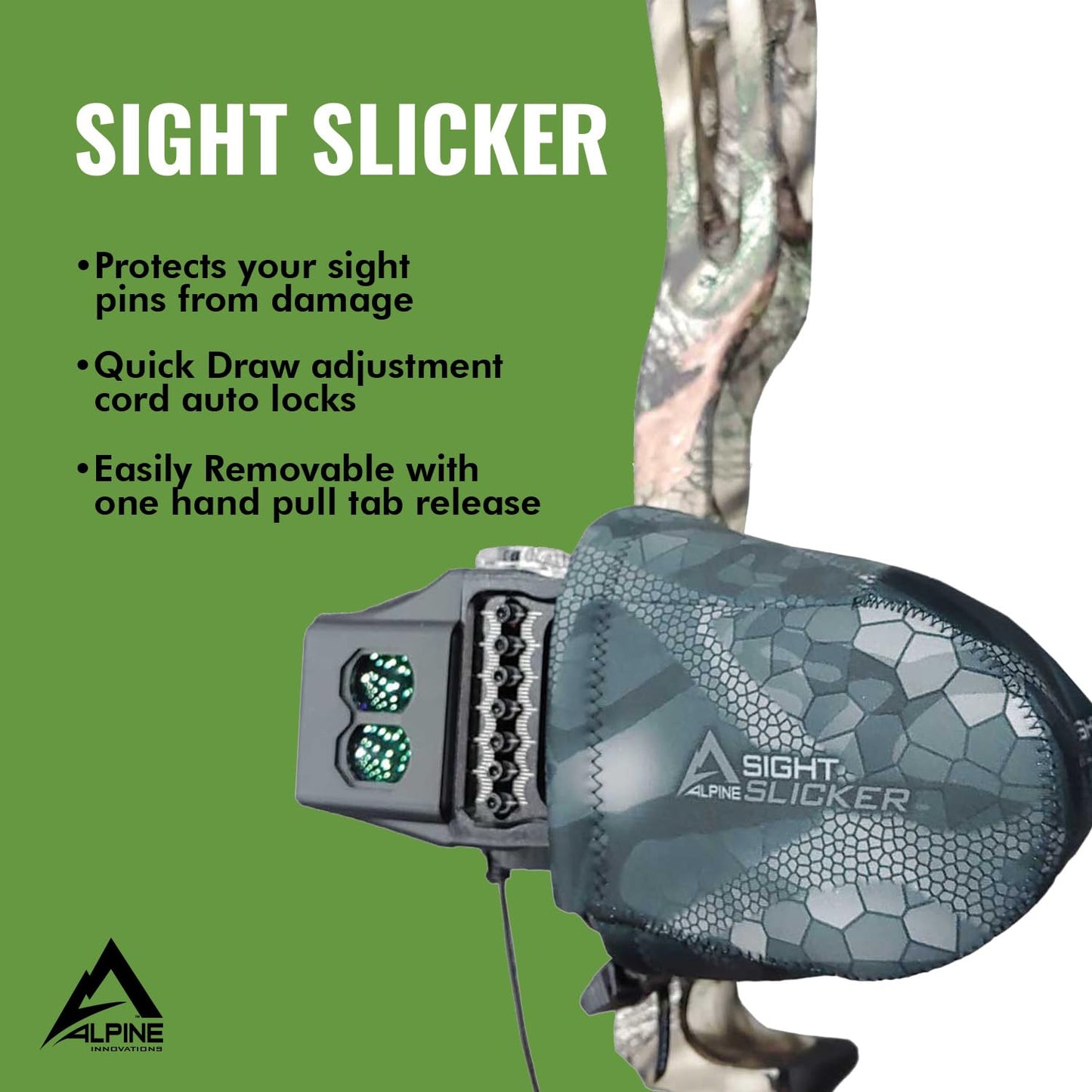 Alpine Innovations Slicker Sight Guard, Crossbow Scope Housing, Waterproof Hunting Gear, Sportsman Archery Accessories, Camo Wrap - Sight (Stealth Shadow)