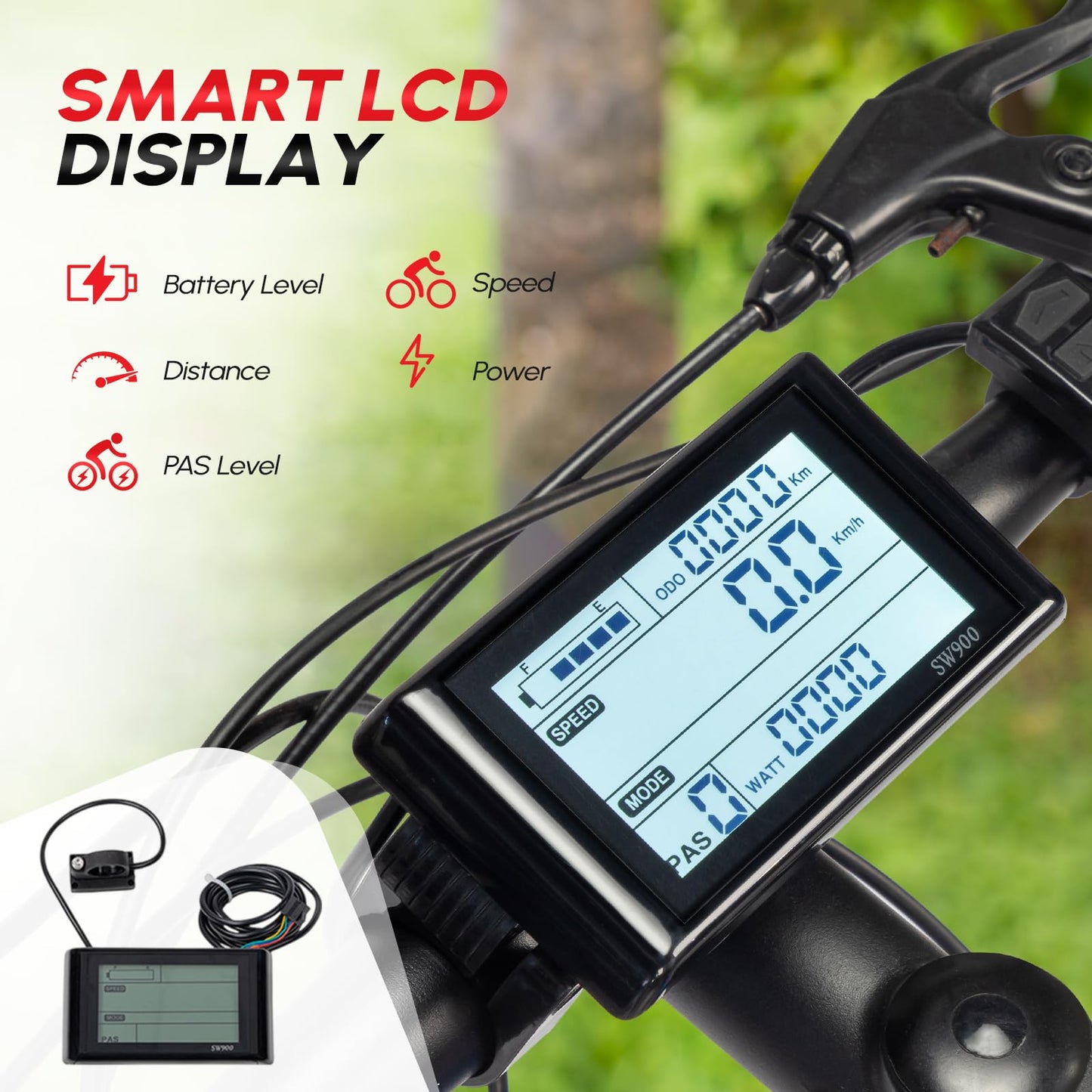 PEXMOR Electric Bike Conversion Kit, 48V 1200W E-Bike Conversion Kit, 26" Rear Wheel Ebike Hub Motor Kit Upgrade 3 Mode Controller w/PAS/LCD Display/Twist Throttle Electric Bicycle Ebike Kit