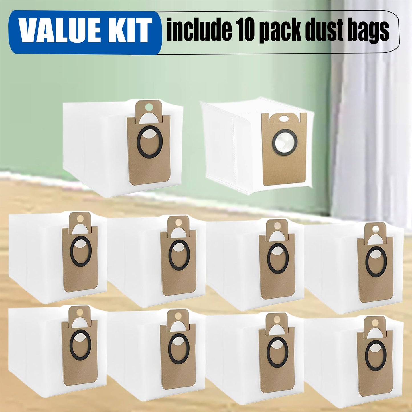 10 Pack Disposable Dust Bag Only Replacement for Honiture Q6 / Q6 Pro / Q6 SE Robot Vacuum Bags