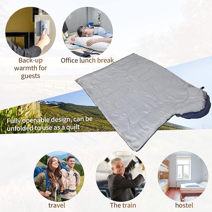 10 Pcs 0 Degree Camping Sleeping Bags Bulk for Adults Cold Weather Sleeping Bags 4 Season Warm Waterproof Lightweight with Compression Sack for Backpacking Hiking Travel Homeless