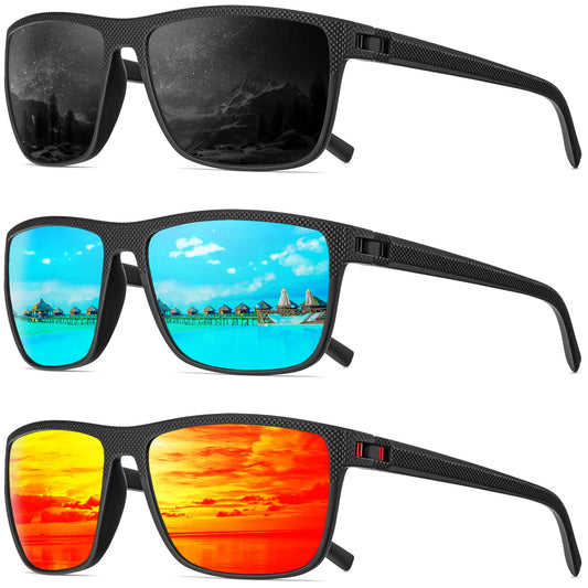 QALLY Polarized Sunglasses Men, Mens Sunglasses Polarized UV protection Lightweight Sun Glasses for Driving Fishing Golf