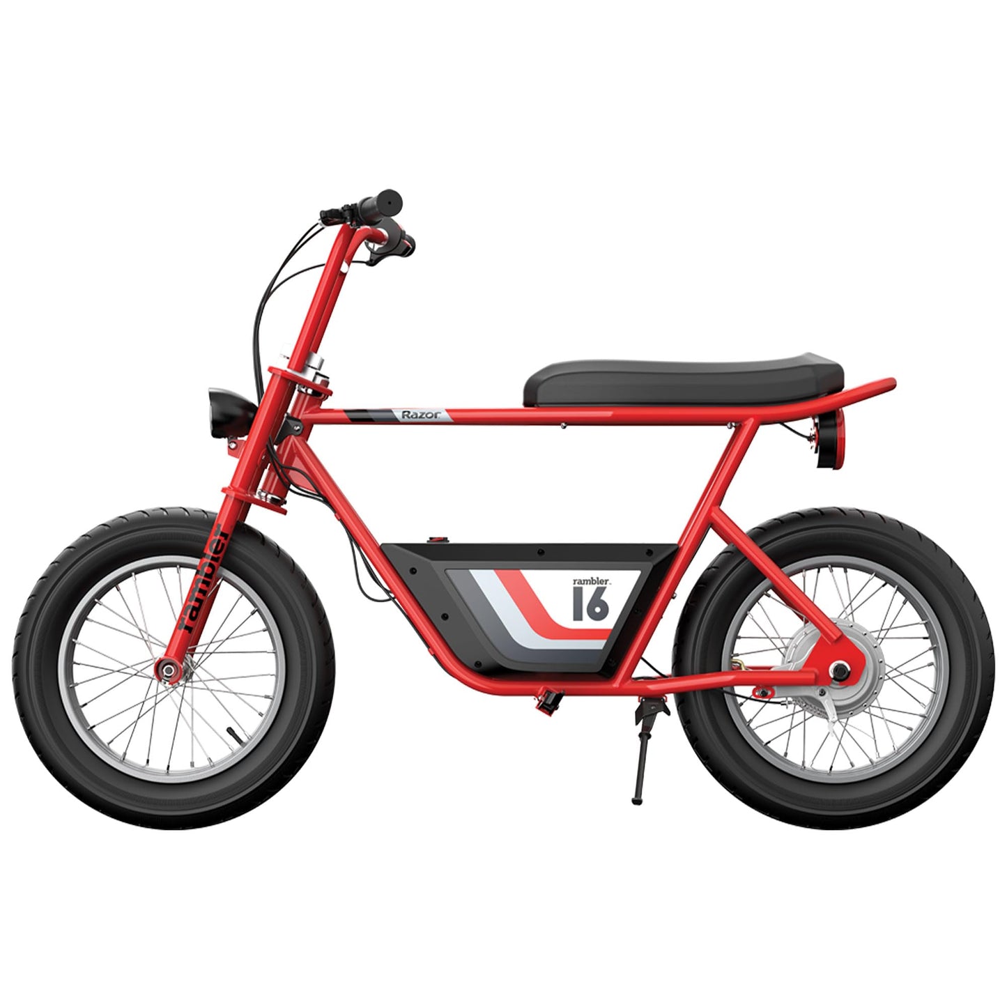 Razor Rambler 16 Electric Retro Minibike for Adults with 350W Hub-Driven Motor, 16 Inch Tires, & 36V Battery, Red