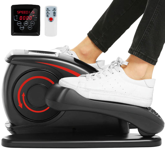 ANCHEER Under Desk Elliptical, Electric Ellipse Leg Exerciser While Sitting for Seniors Adults, Quiet Portable Motorized Seated Foot Pedal Exerciser with Remote Control for Home Office Use