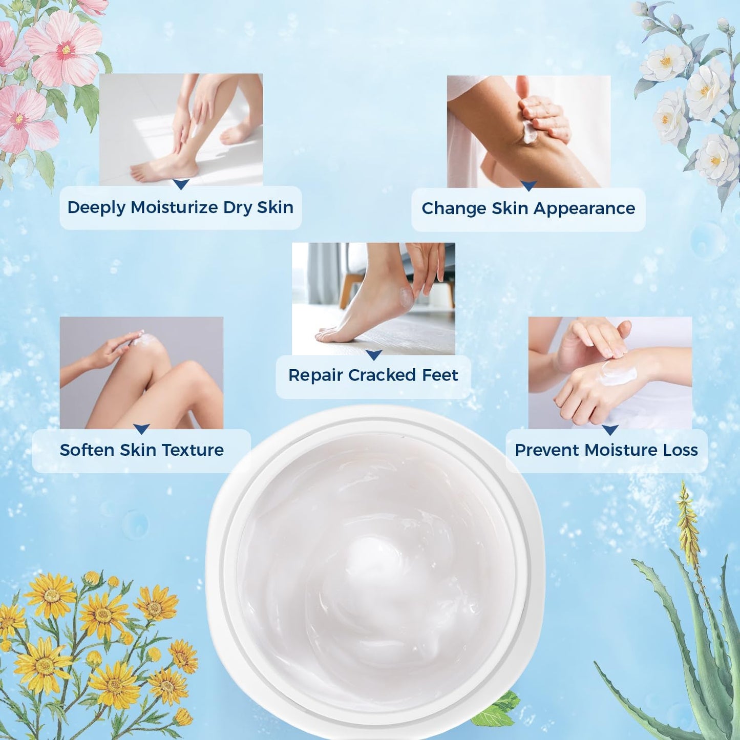 OUKEYA Urea Cream 40 Percent, Foot & Hand Cream for Dry Cracked, Urea Lotion for Feet Maximum Strength(12.35Oz X 4 Packs)