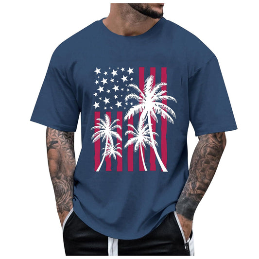 Limited Deals of The Day Lightning Deals 1776 Patriotic 4th of July Mens T-Shirts Short Sleeve Crew Neck Shirts Casual Loose Fit Tops Athletic Quick Dry Active Tee Shirts