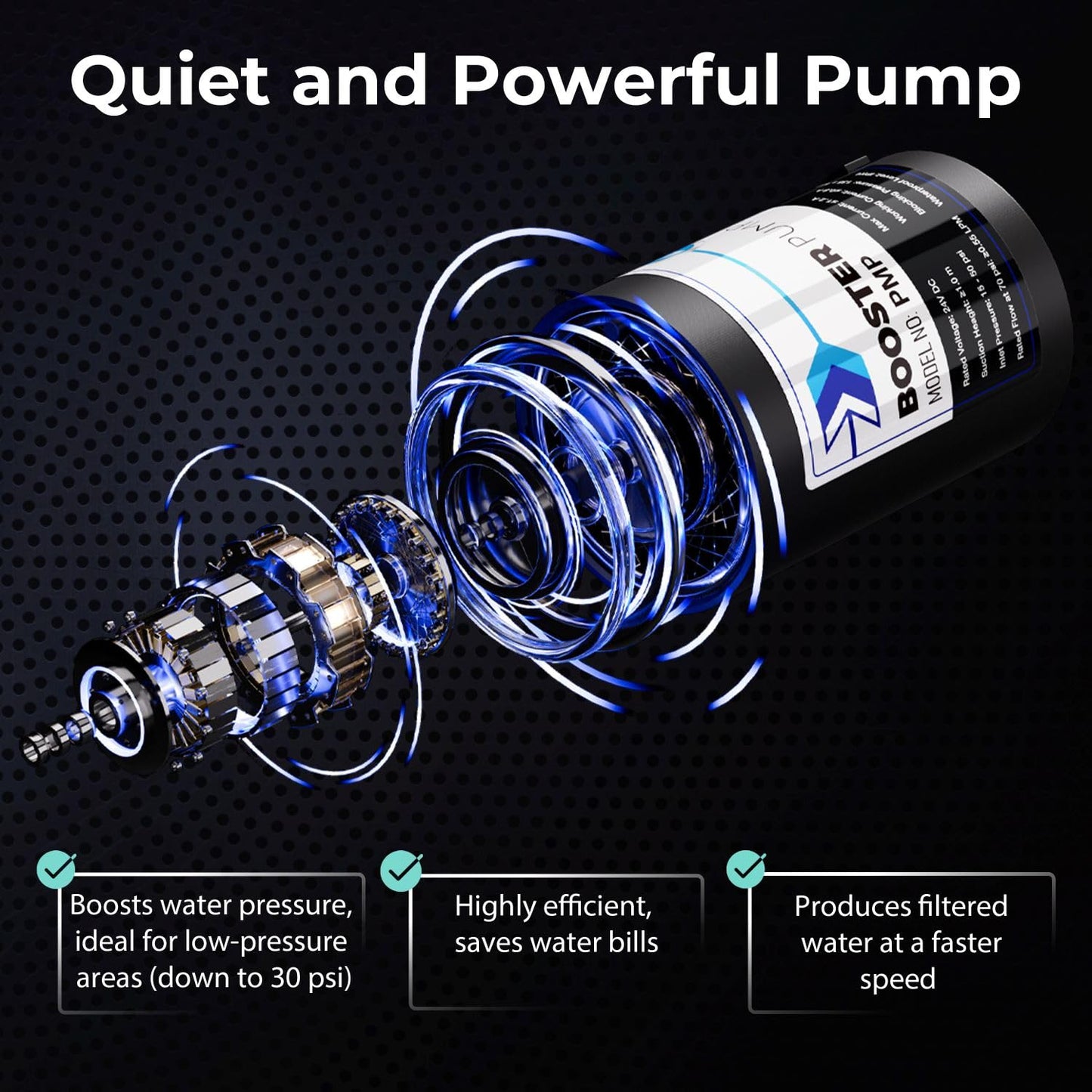 iSpring RO5004F Reverse Osmosis Water Filter with UV, 500 GPD RO System Under Sink, 2:1 Pure to Drain, Tankless RO Water Filtration System with Boost Pump, Filter Life Monitor, Reduces PFAS, TDS, Lead